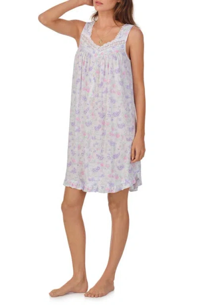 Eileen West Floral Sleeveless Short Jersey Chemise