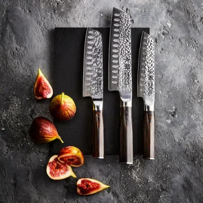 Cuisine::pro Damishiro Emperor 3pc Santoku Knife In Black
