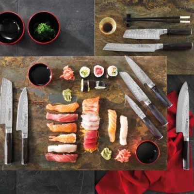 Cuisine::pro Damishiro Emperor 3pc Santoku Knife In Black