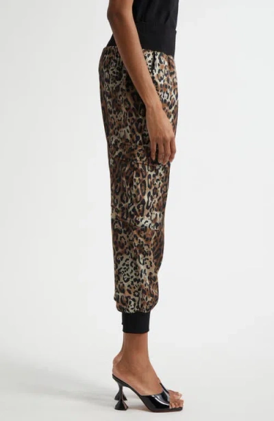 Cinq À Sept Giles Leopard Print Cargo Joggers In Animal Print