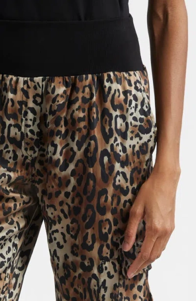 Cinq À Sept Giles Leopard Print Cargo Joggers In Animal Print