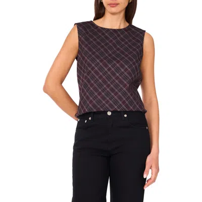 Vince Camuto Plaid Shell In Purple