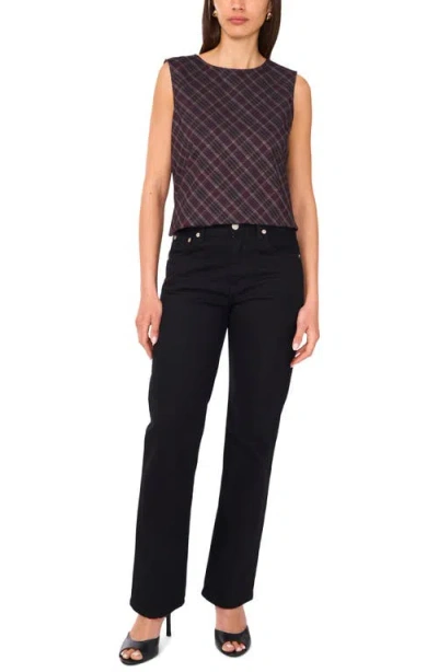 Vince Camuto Plaid Shell In Purple