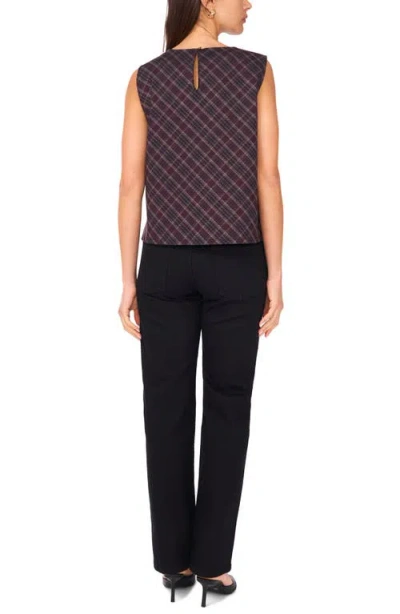 Vince Camuto Plaid Shell In Purple