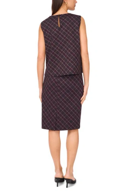 Vince Camuto Plaid Shell In Purple