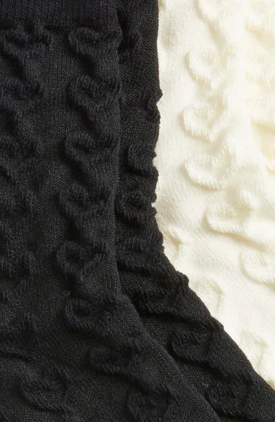 Stems 2-pack Textured Heart Crew Socks