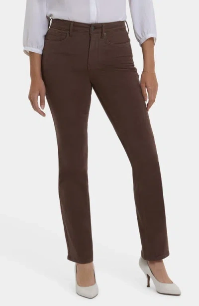 Nydj Marilyn Coffee Bean Straight Leg Jean In Brown