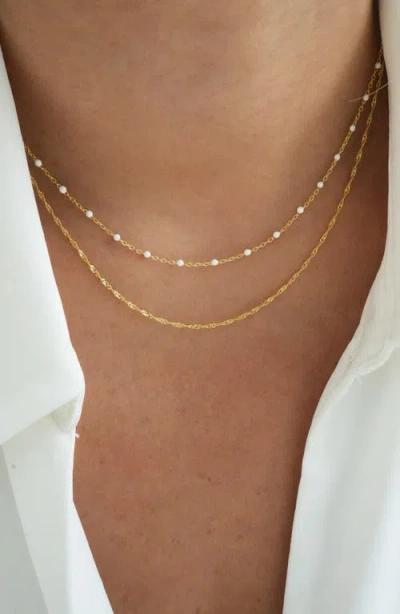 Argento Vivo Sterling Silver Layered 18k Gold Plate Sterling Silver Singapore Chain Necklace