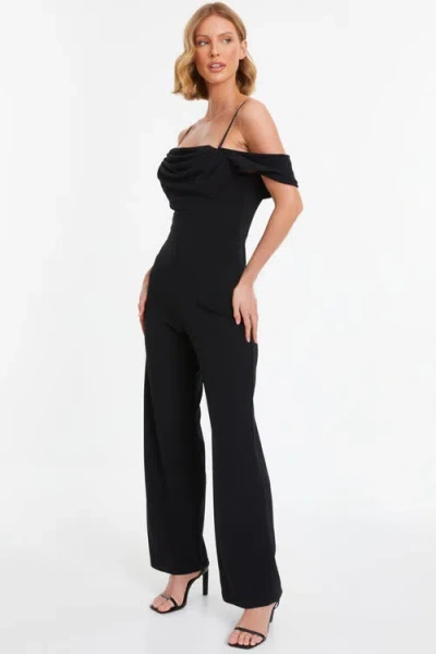Quiz Scuba Crepe Cold Shoulder Palazzo Jumpsuit