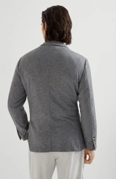 Brunello Cucinelli Cashmere Jersey Blazer In Gray