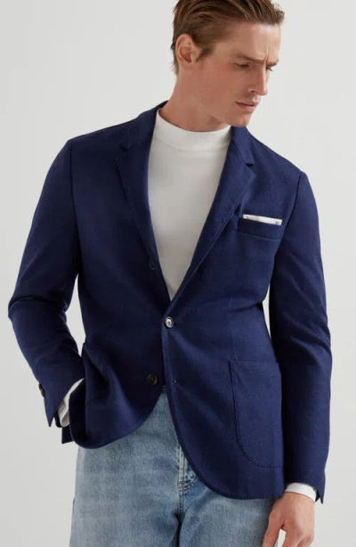 Brunello Cucinelli Single-breasted Cashmere Blazer In Blue