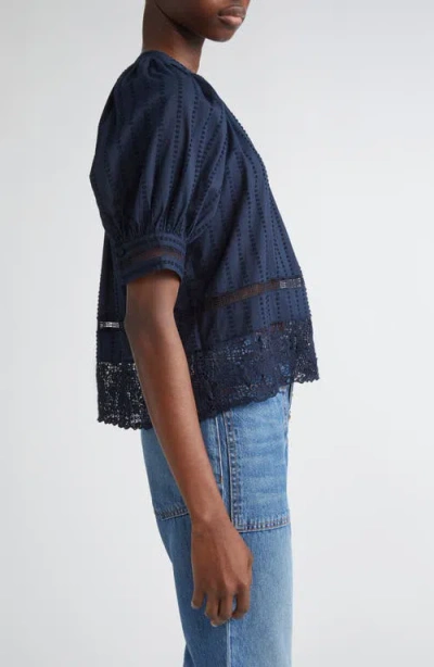 Ulla Johnson Faye Puff Sleeve Top In Blue