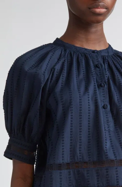 Ulla Johnson Faye Puff Sleeve Top In Blue