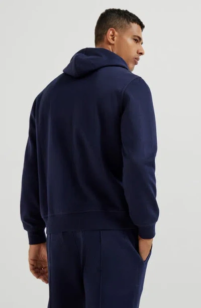 Brunello Cucinelli Cotton-cashmere-silk-blend Hoodie In Blue