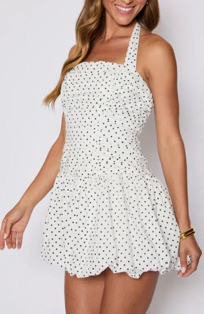 Vici Collection Rory Polka Dot Bubble Hem Halter Minidress