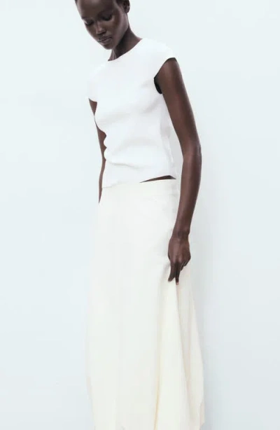 Mango Balloon Maxi Skirt In White