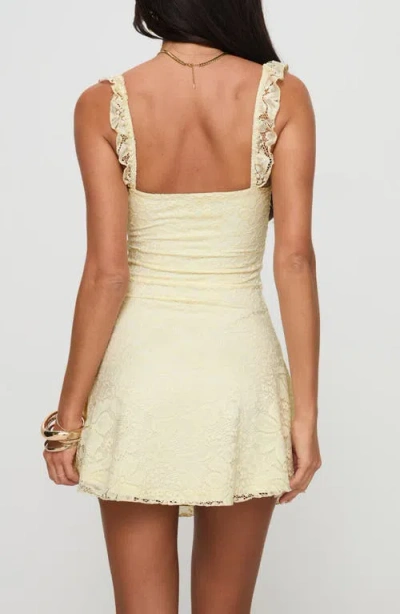 Princess Polly Beacall Lace Overlay Minidress In Yellow