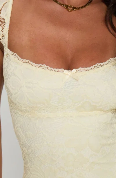 Princess Polly Beacall Lace Overlay Minidress In Yellow