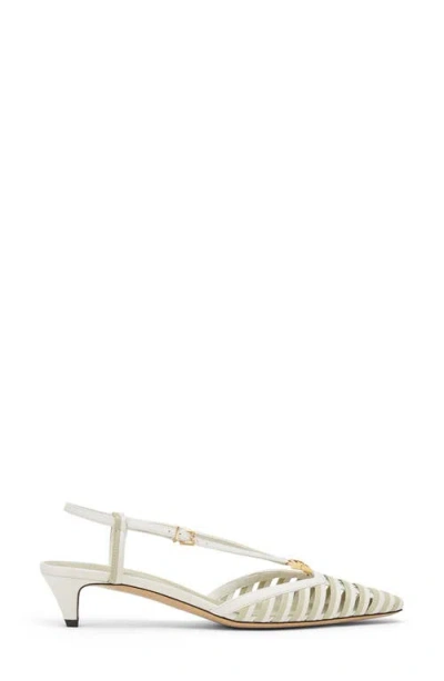 Fendi Ffold Slingback Kitten Heel Pump