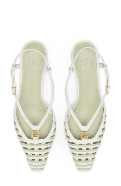 Fendi Ffold Slingback Kitten Heel Pump