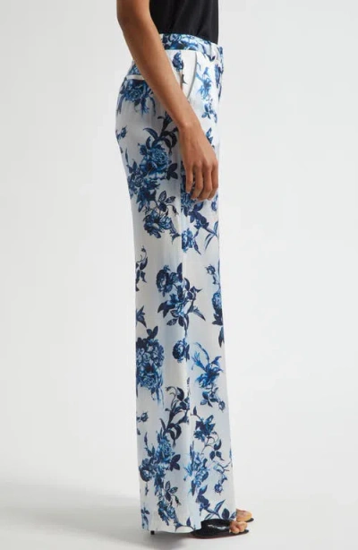 L Agence L'agence Pilar Rose Print Wide Leg Silk Pants
