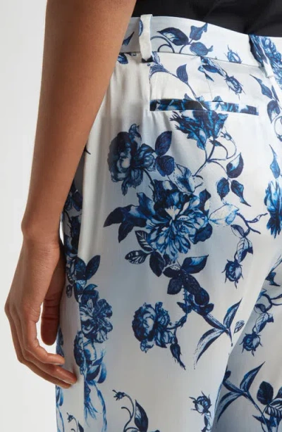 L Agence L'agence Pilar Rose Print Wide Leg Silk Pants