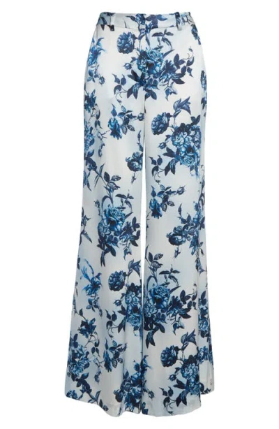 L Agence L'agence Pilar Rose Print Wide Leg Silk Pants