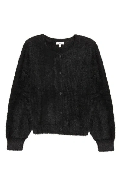 Bp. Fuzzy Scoop Neck Cardigan In Black