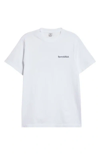 Sporty And Rich Sporty & Rich Health Is Wellness Logo Graphic T-shirt In White