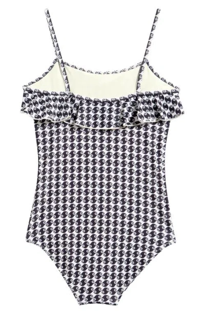 Boardies Kids' Sea Hound Ruffle One-piece Swimsuit In Blue