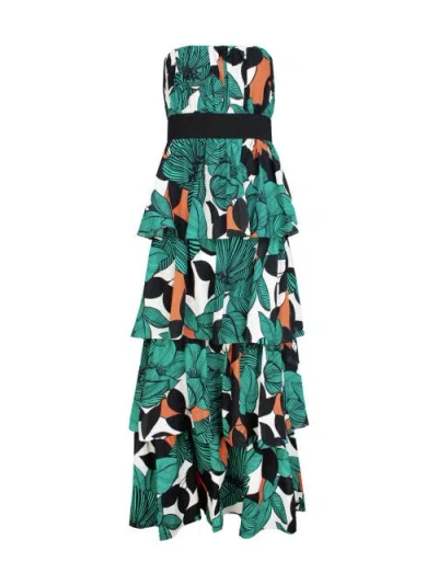 Ro&zo Claudia Print Tiered Dress In Multi