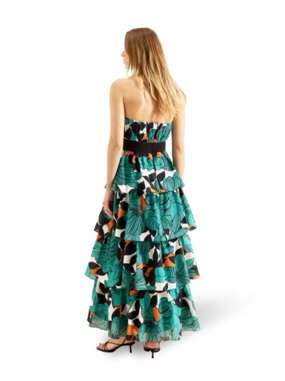 Ro&zo Claudia Print Tiered Dress In Multi