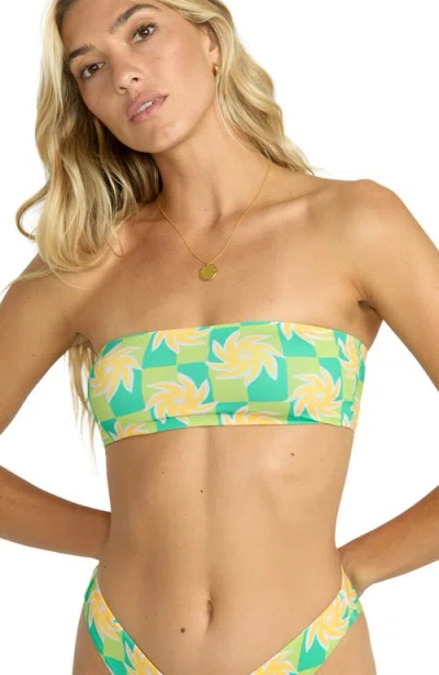 Billabong Trippin Tully Bandeau Bikini Top In Trippin Tully, Women's At Urban Outfitters In Green