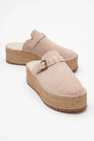 Forever & Always Shoes Novas Leather Platform Espadrille Mule