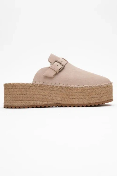 Forever & Always Shoes Novas Leather Platform Espadrille Mule