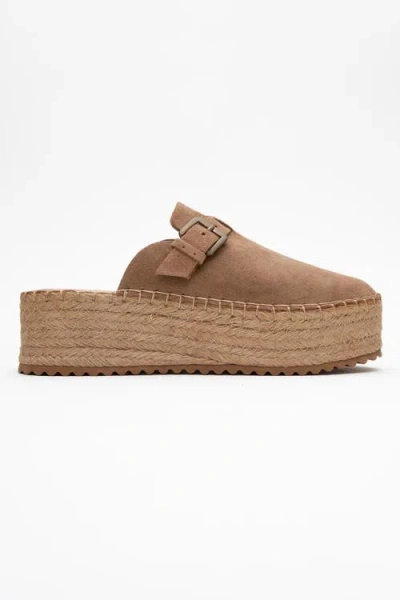 Forever & Always Shoes Novas Leather Platform Espadrille Mule