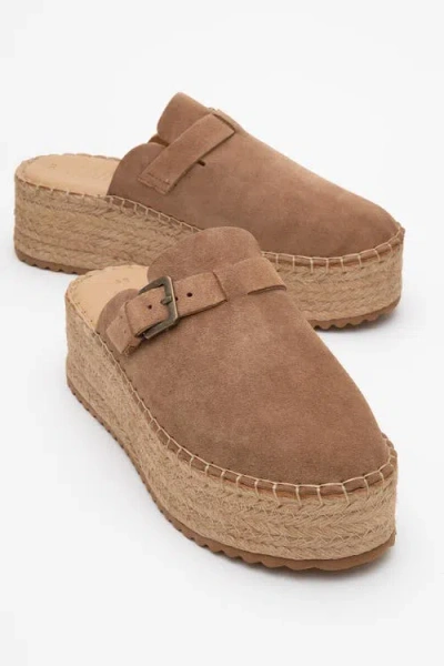 Forever & Always Shoes Novas Leather Platform Espadrille Mule