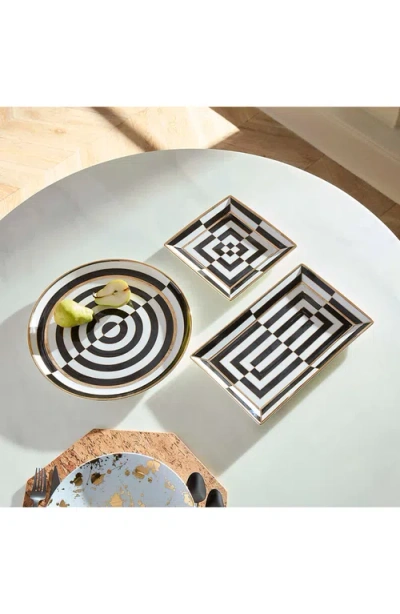 Jonathan Adler Op Art Square Serving Tray In Brown