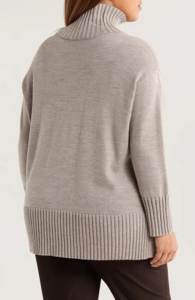 Eileen Fisher Square Armhole Turtleneck Sweater In Gray