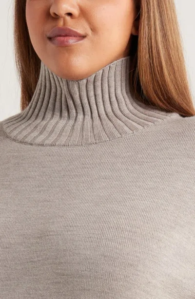 Eileen Fisher Square Armhole Turtleneck Sweater In Gray