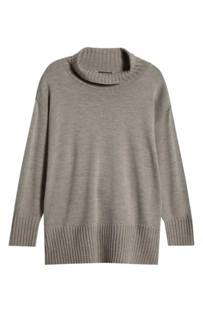 Eileen Fisher Square Armhole Turtleneck Sweater In Gray