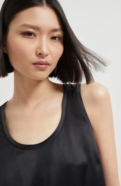 Brunello Cucinelli Silk Top In Black