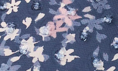 Cece Floral Clip Dot Ruffle V-neck Top