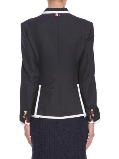 Shop Thom Browne Wool & Mohair Jacket In Blu