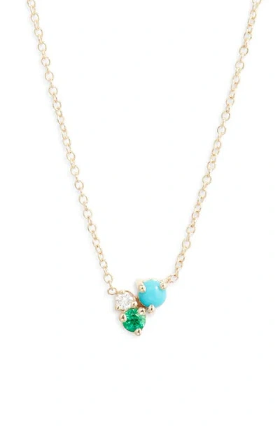 Zoë Chicco Cluster Pendant Necklace