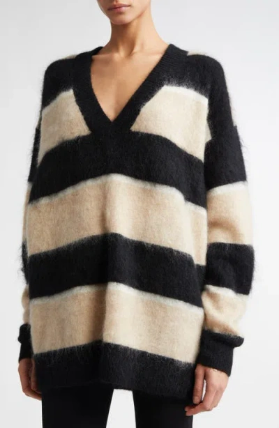 Stand Studio Lula Stripe V-neck Sweater In Multi