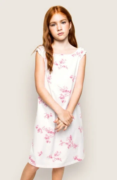 Petite Plume Amelia Brushed Cotton Blend Twill Nightgown In Pink