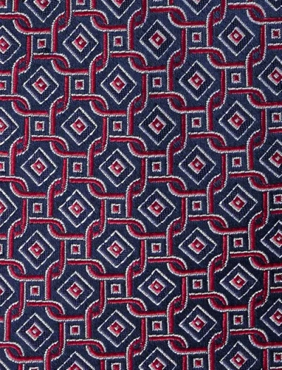 Oak Hill Premium By Dxl Big & Tall Tonal Geometric Link Silk Tie