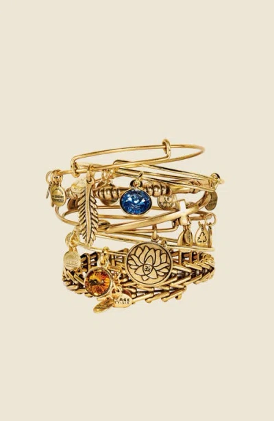 Alex And Ani 'lotus Peace Petals' Expandable Wire Bangle