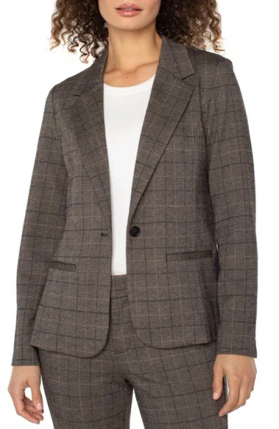 Liverpool Los Angeles Fitted One-button Plaid Blazer In Multi